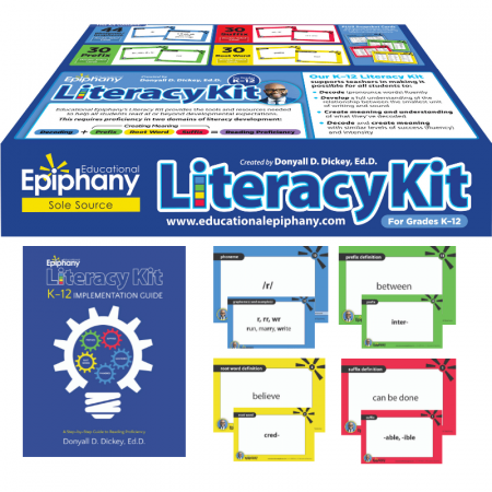 K-12 Literacy Kit Box with sample contents