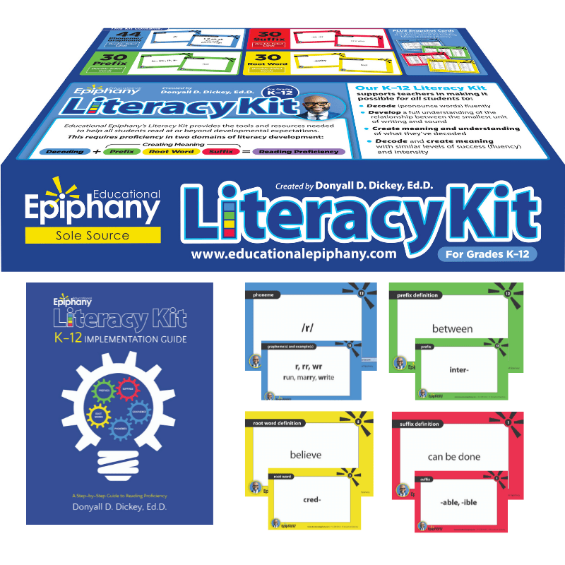 K-12 Literacy Kit Box with sample contents