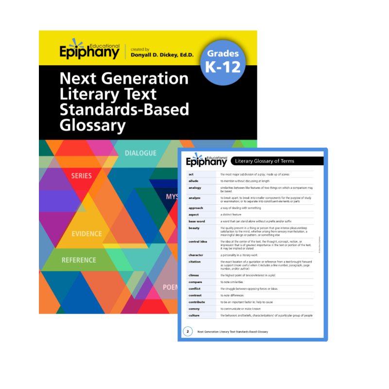 Grade K-12 Next Generation Literary Text Standard-Based Glossary Product